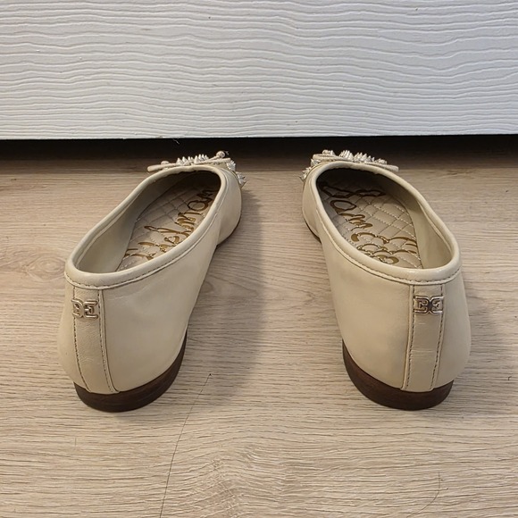 Sam Edelman Cream Leather Monet Cap Toe Studded Spikes Ballet Flats Size 7.5 - Picture 6 of 8